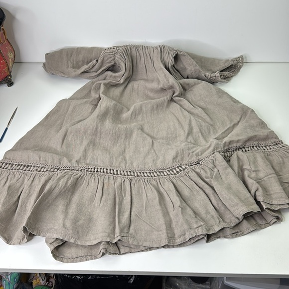 Lungo L'ArnoSand Coloured Linen Dress Made in Italy - Picture 5 of 9